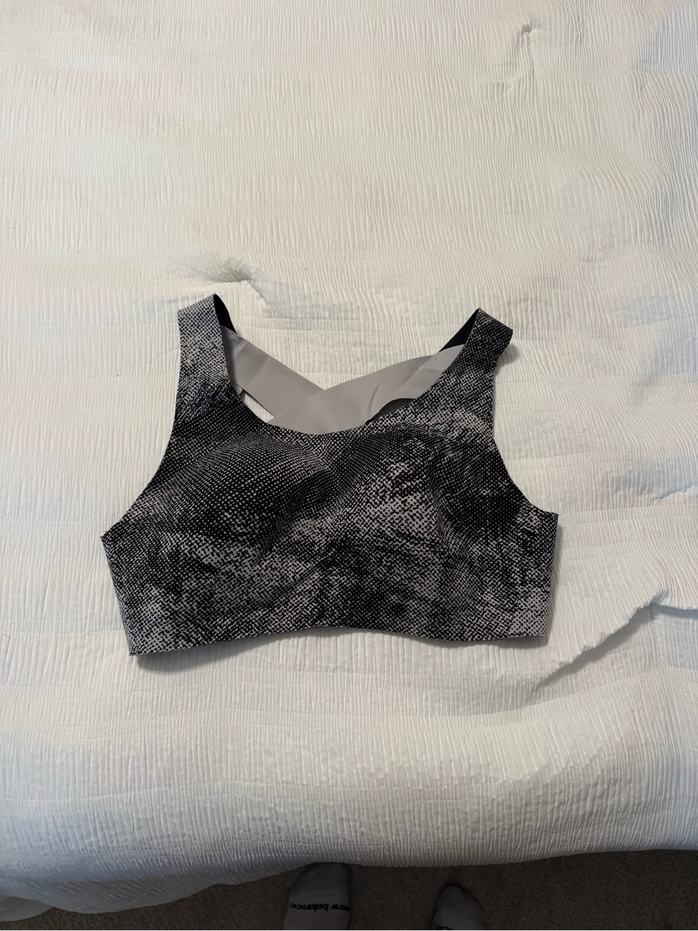 lululemon athletica Black and White Printed Sports Bra